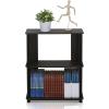 Furinno TURN-N-TUBE Corner Shelf, 5-Tier Corner Bookshelf, Open Storage Shelves, for Organization and Storage, Living Room, Home Office, Garage, Bedroom, Espresso(Walnut/Black)