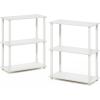 Furinno TURN-N-TUBE Corner Shelf, 5-Tier Corner Bookshelf, Open Storage Shelves, for Organization and Storage, Living Room, Home Office, Garage, Bedroom, Espresso(White)