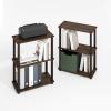 Furinno TURN-N-TUBE Corner Shelf, 5-Tier Corner Bookshelf, Open Storage Shelves, for Organization and Storage, Living Room, Home Office, Garage, Bedroom, Espresso(Black Walnut/Brown)