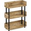 Furinno TURN-N-TUBE Corner Shelf, 5-Tier Corner Bookshelf, Open Storage Shelves, for Organization and Storage, Living Room, Home Office, Garage, Bedroom, Espresso(Flagstaff Oak/Black)