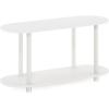 Furinno TURN-N-TUBE Corner Shelf, 5-Tier Corner Bookshelf, Open Storage Shelves, for Organization and Storage, Living Room, Home Office, Garage, Bedroom, Espresso(White/Virgin)