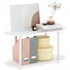 Furinno TURN-N-TUBE Corner Shelf, 5-Tier Corner Bookshelf, Open Storage Shelves, for Organization and Storage, Living Room, Home Office, Garage, Bedroom, Espresso(White/Virgin White)