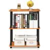 Furinno TURN-N-TUBE Corner Shelf, 5-Tier Corner Bookshelf, Open Storage Shelves, for Organization and Storage, Living Room, Home Office, Garage, Bedroom, Espresso(Light Cherry)