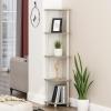 Furinno TURN-N-TUBE Corner Shelf, 5-Tier Corner Bookshelf, Open Storage Shelves, for Organization and Storage, Living Room, Home Office, Garage, Bedroom, Espresso(Sonoma Oak/White)