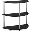 Furinno TURN-N-TUBE Corner Shelf, 5-Tier Corner Bookshelf, Open Storage Shelves, for Organization and Storage, Living Room, Home Office, Garage, Bedroom, Espresso(Black Oak)