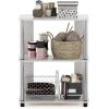 Furinno TURN-N-TUBE Corner Shelf, 5-Tier Corner Bookshelf, Open Storage Shelves, for Organization and Storage, Living Room, Home Office, Garage, Bedroom, Espresso(White Oak/Stainless Steel)