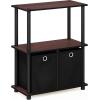 Furinno TURN-N-TUBE Corner Shelf, 5-Tier Corner Bookshelf, Open Storage Shelves, for Organization and Storage, Living Room, Home Office, Garage, Bedroom, Espresso(Dark Cherry)