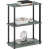 Furinno TURN-N-TUBE Corner Shelf, 5-Tier Corner Bookshelf, Open Storage Shelves, for Organization and Storage, Living Room, Home Office, Garage, Bedroom, Espresso(Sage Green/Black)