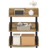 Furinno TURN-N-TUBE Corner Shelf, 5-Tier Corner Bookshelf, Open Storage Shelves, for Organization and Storage, Living Room, Home Office, Garage, Bedroom, Espresso(Flagstaff Oak/Black)