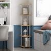 Furinno TURN-N-TUBE Corner Shelf, 5-Tier Corner Bookshelf, Open Storage Shelves, for Organization and Storage, Living Room, Home Office, Garage, Bedroom, Espresso(Beech/White)