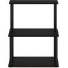 Furinno TURN-N-TUBE Corner Shelf, 5-Tier Corner Bookshelf, Open Storage Shelves, for Organization and Storage, Living Room, Home Office, Garage, Bedroom, Espresso(Americano/Black)