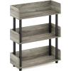 Furinno TURN-N-TUBE Corner Shelf, 5-Tier Corner Bookshelf, Open Storage Shelves, for Organization and Storage, Living Room, Home Office, Garage, Bedroom, Espresso(French Oak/Black)