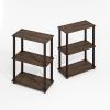 Furinno TURN-N-TUBE Corner Shelf, 5-Tier Corner Bookshelf, Open Storage Shelves, for Organization and Storage, Living Room, Home Office, Garage, Bedroom, Espresso(Black Walnut/Brown)