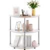 Furinno TURN-N-TUBE Corner Shelf, 5-Tier Corner Bookshelf, Open Storage Shelves, for Organization and Storage, Living Room, Home Office, Garage, Bedroom, Espresso(White Oak)