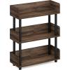 Furinno TURN-N-TUBE Corner Shelf, 5-Tier Corner Bookshelf, Open Storage Shelves, for Organization and Storage, Living Room, Home Office, Garage, Bedroom, Espresso(Walnut)