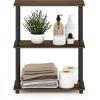 Furinno TURN-N-TUBE Corner Shelf, 5-Tier Corner Bookshelf, Open Storage Shelves, for Organization and Storage, Living Room, Home Office, Garage, Bedroom, Espresso(Columbia Walnut)