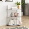 Furinno TURN-N-TUBE Corner Shelf, 5-Tier Corner Bookshelf, Open Storage Shelves, for Organization and Storage, Living Room, Home Office, Garage, Bedroom, Espresso(White Oak)