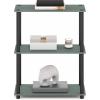 Furinno TURN-N-TUBE Corner Shelf, 5-Tier Corner Bookshelf, Open Storage Shelves, for Organization and Storage, Living Room, Home Office, Garage, Bedroom, Espresso(Sage Green/Black)