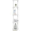 Furinno TURN-N-TUBE Corner Shelf, 5-Tier Corner Bookshelf, Open Storage Shelves, for Organization and Storage, Living Room, Home Office, Garage, Bedroom, Espresso(White/White)