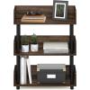 Furinno TURN-N-TUBE Corner Shelf, 5-Tier Corner Bookshelf, Open Storage Shelves, for Organization and Storage, Living Room, Home Office, Garage, Bedroom, Espresso(Walnut)