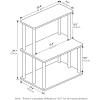 Furinno TURN-N-TUBE Corner Shelf, 5-Tier Corner Bookshelf, Open Storage Shelves, for Organization and Storage, Living Room, Home Office, Garage, Bedroom, Espresso(Americano/Black)