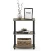 Furinno TURN-N-TUBE Corner Shelf, 5-Tier Corner Bookshelf, Open Storage Shelves, for Organization and Storage, Living Room, Home Office, Garage, Bedroom, Espresso(French Oak Grey/Black)