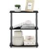 Furinno TURN-N-TUBE Corner Shelf, 5-Tier Corner Bookshelf, Open Storage Shelves, for Organization and Storage, Living Room, Home Office, Garage, Bedroom, Espresso(Black/Grey)