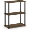 Furinno TURN-N-TUBE Corner Shelf, 5-Tier Corner Bookshelf, Open Storage Shelves, for Organization and Storage, Living Room, Home Office, Garage, Bedroom, Espresso(Columbia Walnut)