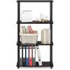Furinno TURN-N-TUBE Corner Shelf, 5-Tier Corner Bookshelf, Open Storage Shelves, for Organization and Storage, Living Room, Home Office, Garage, Bedroom, Espresso(Dark Walnut)