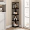 Furinno TURN-N-TUBE Corner Shelf, 5-Tier Corner Bookshelf, Open Storage Shelves, for Organization and Storage, Living Room, Home Office, Garage, Bedroom, Espresso(Espresso/Black)