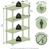 Furinno TURN-N-TUBE Corner Shelf, 5-Tier Corner Bookshelf, Open Storage Shelves, for Organization and Storage, Living Room, Home Office, Garage, Bedroom, Espresso(Blonde Maple/White)