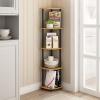 Furinno TURN-N-TUBE Corner Shelf, 5-Tier Corner Bookshelf, Open Storage Shelves, for Organization and Storage, Living Room, Home Office, Garage, Bedroom, Espresso(Light Cherry/Black)