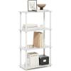 Furinno TURN-N-TUBE Corner Shelf, 5-Tier Corner Bookshelf, Open Storage Shelves, for Organization and Storage, Living Room, Home Office, Garage, Bedroom, Espresso(White)