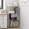Furinno TURN-N-TUBE Corner Shelf, 5-Tier Corner Bookshelf, Open Storage Shelves, for Organization and Storage, Living Room, Home Office, Garage, Bedroom, Espresso(Blonde Maple/White)