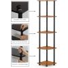 Furinno TURN-N-TUBE Corner Shelf, 5-Tier Corner Bookshelf, Open Storage Shelves, for Organization and Storage, Living Room, Home Office, Garage, Bedroom, Espresso(Light Cherry/Black)