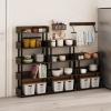 Furinno TURN-N-TUBE Corner Shelf, 5-Tier Corner Bookshelf, Open Storage Shelves, for Organization and Storage, Living Room, Home Office, Garage, Bedroom, Espresso(Walnut)