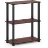 Furinno TURN-N-TUBE Corner Shelf, 5-Tier Corner Bookshelf, Open Storage Shelves, for Organization and Storage, Living Room, Home Office, Garage, Bedroom, Espresso(Dark Cherry/Black)
