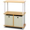 Furinno TURN-N-TUBE Corner Shelf, 5-Tier Corner Bookshelf, Open Storage Shelves, for Organization and Storage, Living Room, Home Office, Garage, Bedroom, Espresso(Beech/White/Ivory)