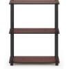 Furinno TURN-N-TUBE Corner Shelf, 5-Tier Corner Bookshelf, Open Storage Shelves, for Organization and Storage, Living Room, Home Office, Garage, Bedroom, Espresso(Dark Cherry/Black)