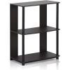 Furinno TURN-N-TUBE Corner Shelf, 5-Tier Corner Bookshelf, Open Storage Shelves, for Organization and Storage, Living Room, Home Office, Garage, Bedroom, Espresso(Walnut/Black)