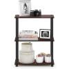 Furinno TURN-N-TUBE Corner Shelf, 5-Tier Corner Bookshelf, Open Storage Shelves, for Organization and Storage, Living Room, Home Office, Garage, Bedroom, Espresso(Dark Cherry/Black)