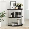 Furinno TURN-N-TUBE Corner Shelf, 5-Tier Corner Bookshelf, Open Storage Shelves, for Organization and Storage, Living Room, Home Office, Garage, Bedroom, Espresso(Black Oak)