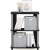 Furinno TURN-N-TUBE Corner Shelf, 5-Tier Corner Bookshelf, Open Storage Shelves, for Organization and Storage, Living Room, Home Office, Garage, Bedroom, Espresso(Americano/Stainless Steel)