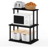 Furinno TURN-N-TUBE Corner Shelf, 5-Tier Corner Bookshelf, Open Storage Shelves, for Organization and Storage, Living Room, Home Office, Garage, Bedroom, Espresso(Americano/Black)