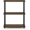 Furinno TURN-N-TUBE Corner Shelf, 5-Tier Corner Bookshelf, Open Storage Shelves, for Organization and Storage, Living Room, Home Office, Garage, Bedroom, Espresso(Columbia Walnut)