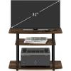 Furinno Turn-N-Tube No Tools 3-Tier Entertainment Center TV Stand for TV up to 32 Inch, Plastic Round Tubes, Espresso/black(Amber Pine/Black)