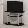 Furinno Turn-N-Tube No Tools 3-Tier Entertainment Center TV Stand for TV up to 32 Inch, Plastic Round Tubes, Espresso/black(Americano)