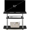 Furinno Turn-N-Tube No Tools 3-Tier Entertainment Center TV Stand for TV up to 32 Inch, Plastic Round Tubes, Espresso/black(Americano)