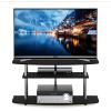 Furinno Turn-N-Tube No Tools 3-Tier Entertainment Center TV Stand for TV up to 32 Inch, Plastic Round Tubes, Espresso/black(Black Oak)