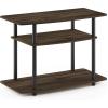 Furinno Turn-N-Tube No Tools 3-Tier Entertainment Center TV Stand for TV up to 32 Inch, Plastic Round Tubes, Espresso/black(Columbia Walnut/Black)